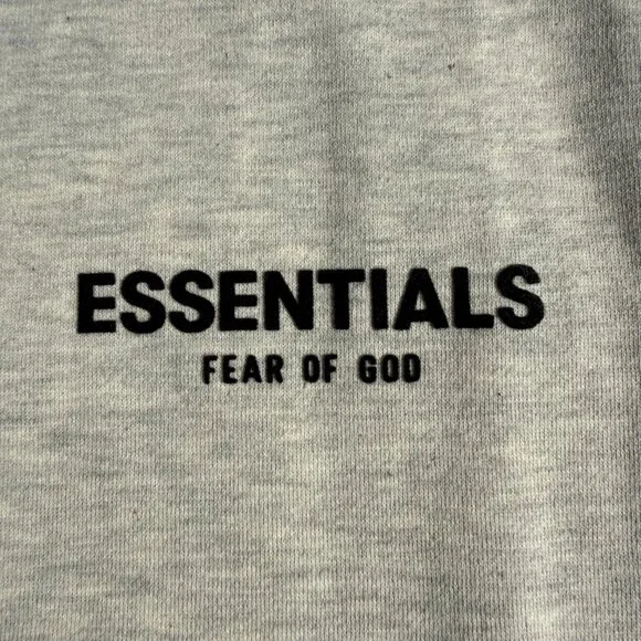 Fear of God Essentials Hoodie Grey Light Oatmeal Size Medium - Picture 4 of 12